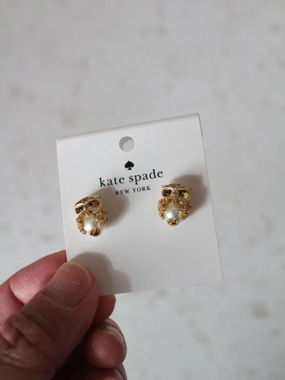 kate spade hoot owl gold stud earrings - NEW NWT